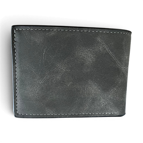 Cotton Road Wallet: Grey PU Leather for the Stylish Man
