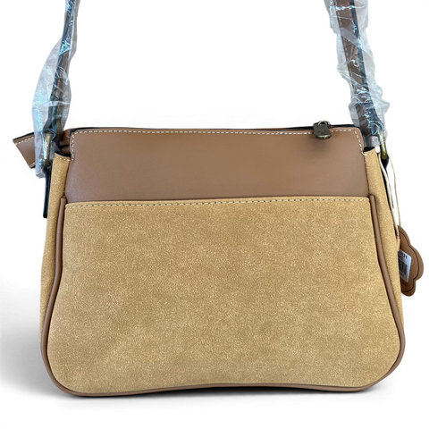 Cotton Road Sling Bag: KHAKI PU Leather Crossbody with Matching Wallet