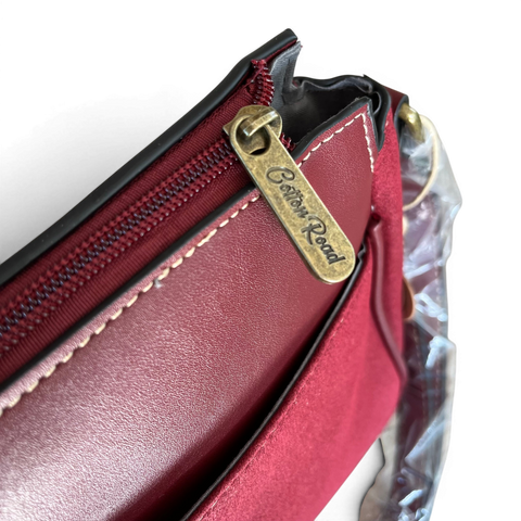 Cotton Road Sling Bag: MAROON PU Leather Crossbody for the stylish women