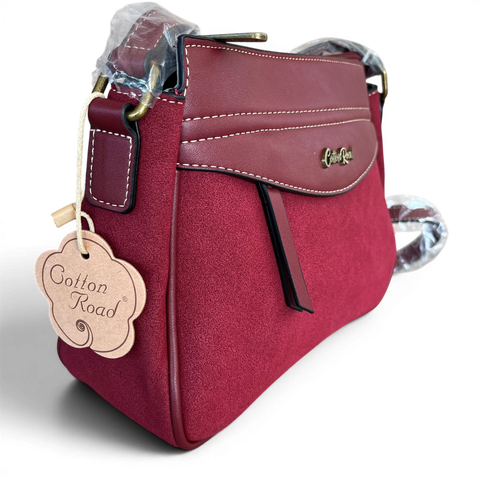 Cotton Road Sling Bag: MAROON PU Leather Crossbody for the stylish women