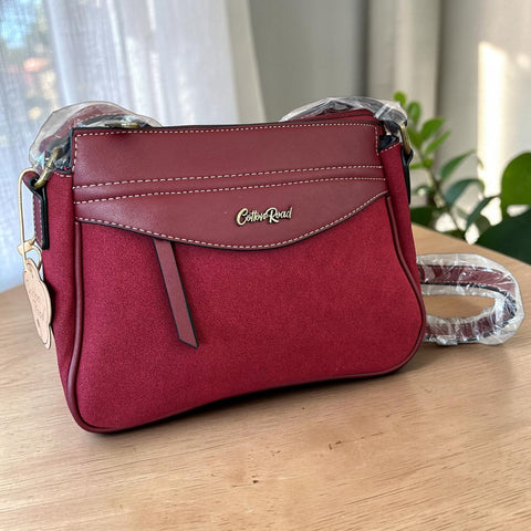 Cotton Road Sling Bag: MAROON PU Leather Crossbody for the stylish women