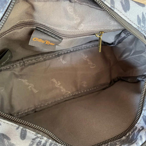Cotton Road Sling Bag grey Protea canvas crossbody with adjustable strap and multiple zip compartments for stylish women