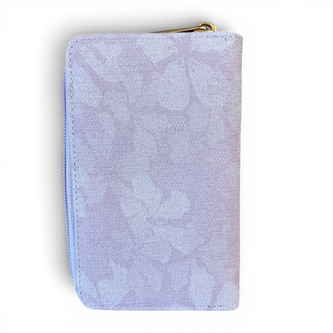 Cotton Road Wallet medium lilac floral PU leather with clip and gold-tone hardware