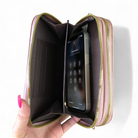 PINK Cotton Road PU Leather Cellphone Sling Wallet