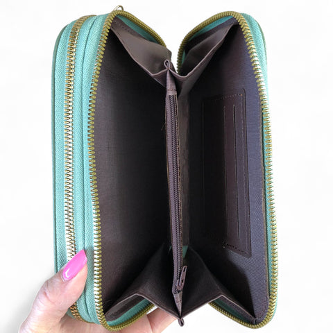GREEN Cotton Road PU Leather Cellphone Sling Wallet