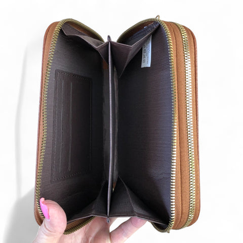 BROWN Cotton Road PU Leather Cellphone Sling Wallet