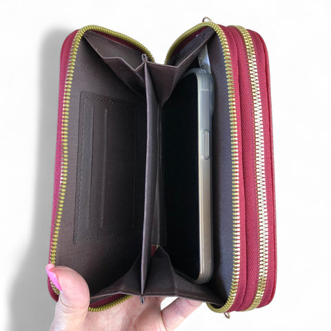 RED Cotton Road PU Leather Cellphone Sling Wallet