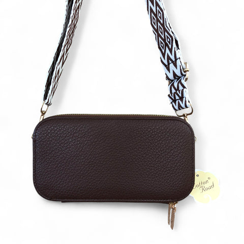 COFFEE BROWN Cotton Road PU Leather Cellphone Sling Wallet