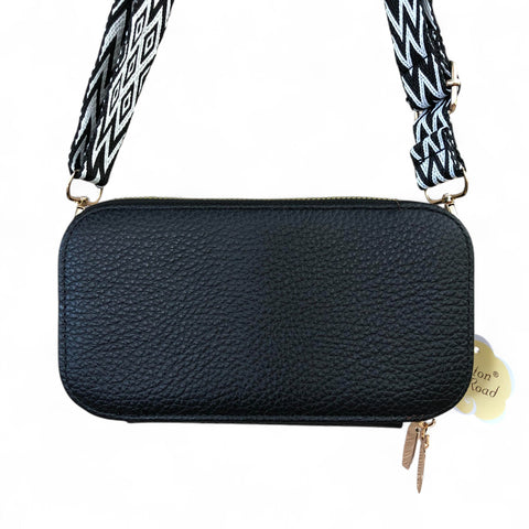 BLACK Cotton Road PU Leather Cellphone Sling Wallet