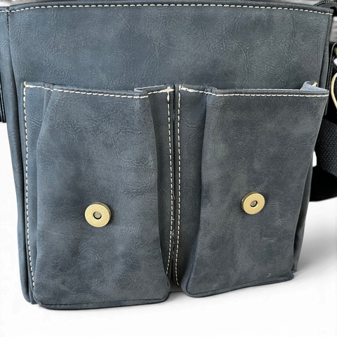 Cotton Road Sling Bag: Black PU Leather Crossbody with Clip Buckle detailing