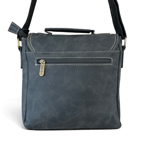 Cotton Road Sling Bag: Black PU Leather Crossbody with Clip Buckle detailing