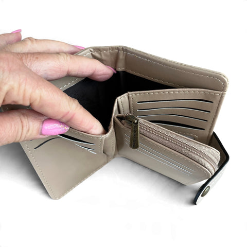Cotton Road Handbag: KHAKI EMBOSSED PU Leather with Matching Wallet