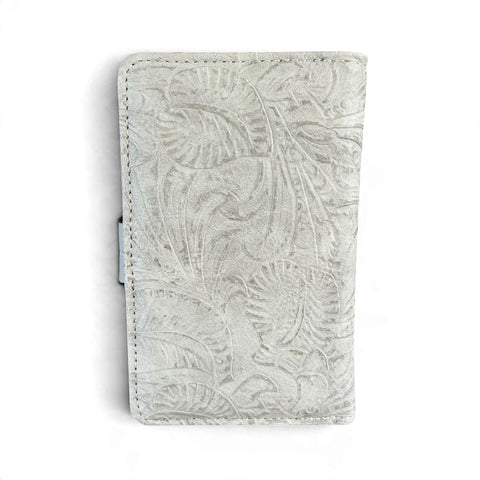 Cotton Road Wallet: Medium Khaki Embossed PU Leather with Clip