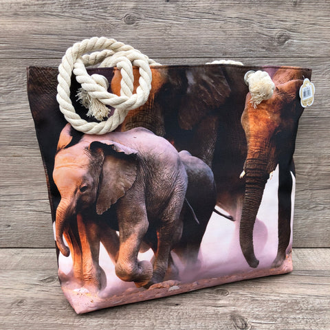 Cotton Road Canvas Tote Bag with ELEPHANT