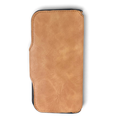 Cotton Road Wallet in khaki PU leather with a smooth finish, rounded edges and compact zip-around design