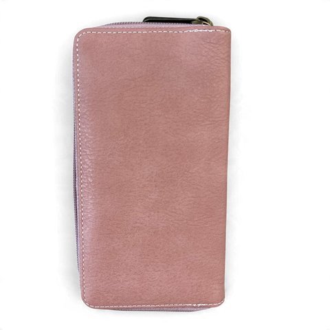Cotton Road Wallet: Large PINK PU Leather with Clip detailing