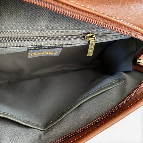 Cotton Road Sling Bag: Brown PU Leather Crossbody Bag for Versatile Style