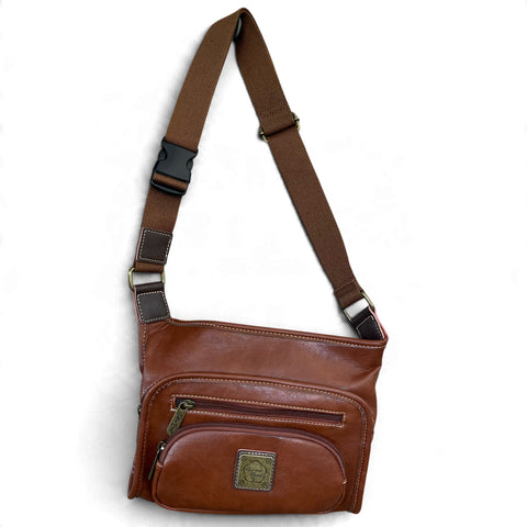 Cotton Road Sling Bag: Brown PU Leather Crossbody Bag for Versatile Style
