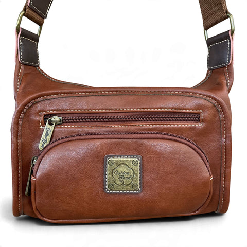 Cotton Road Sling Bag: Brown PU Leather Crossbody Bag for Versatile Style