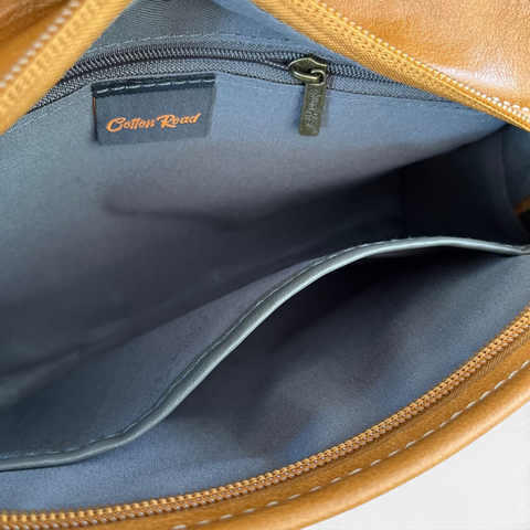 Cotton Road Sling Bag: Camel PU Leather Crossbody Bag
