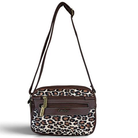 Cotton Road Sling Bag: Stylish BROWN Leopard Print PU Leather Crossbody