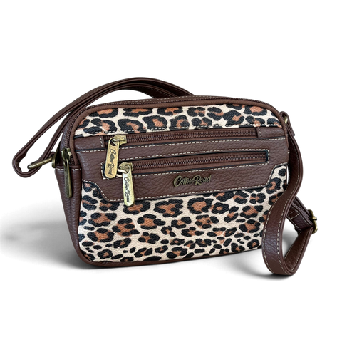 Cotton Road Sling Bag: Stylish BROWN Leopard Print PU Leather Crossbody