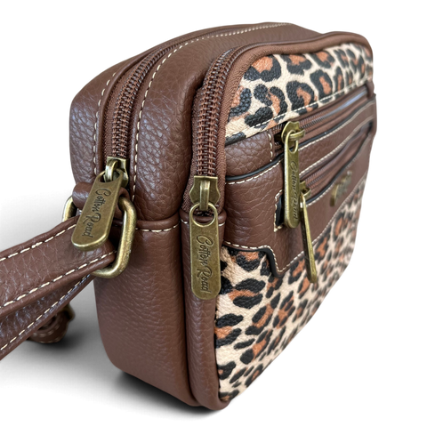 Cotton Road Sling Bag: Stylish BROWN Leopard Print PU Leather Crossbody