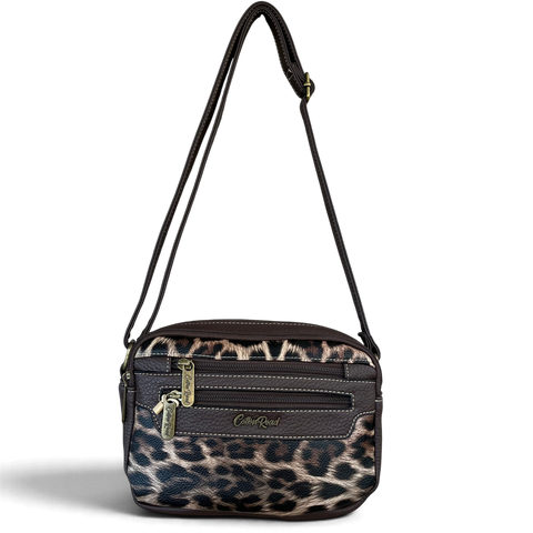 Cotton Road Sling Bag: Stylish COFFEE BROWN Leopard Print PU Leather Crossbody