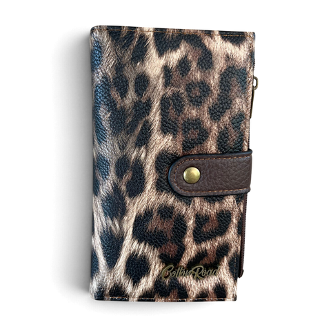 Cotton Road Sling Bag: Stylish COFFEE BROWN Leopard Print PU Leather with Matching Wallet