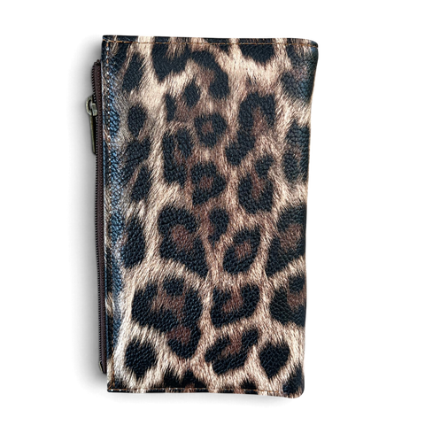 Cotton Road Handbag: Stylish COFFEE BROWN Leopard Print PU Leather with Matching Wallet