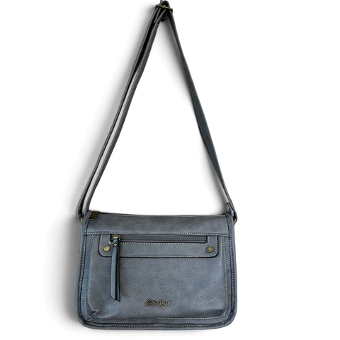 Cotton Road Sling Bag: GREY PU Leather Crossbody Bag for Versatile Style