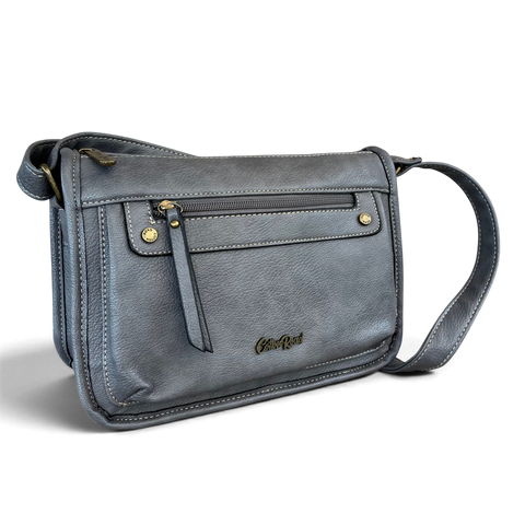 Cotton Road Sling Bag: GREY PU Leather Crossbody Bag for Versatile Style