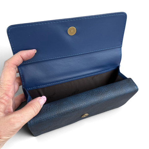 Cotton Road Wallet: Stylish Large NAVY and WHITE STRIPED PU Leather