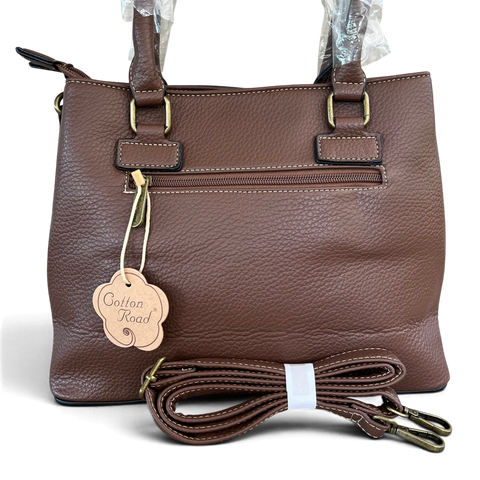 Cotton Road Handbag: Stylish BROWN Leopard Print PU Leather with Matching Wallet