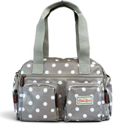 Cotton Road Handbag: GREY PVC Bag with DOTS for Everyday Use