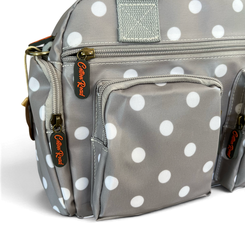 Cotton Road Handbag: GREY PVC Bag with DOTS for Everyday Use