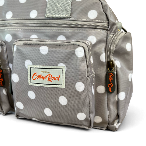 Cotton Road Handbag: GREY PVC Bag with DOTS for Everyday Use