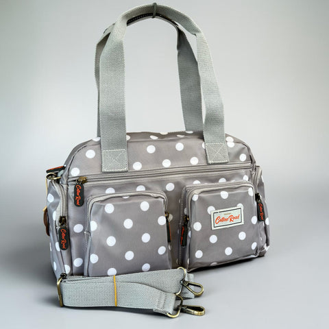 Cotton Road Handbag: GREY PVC Bag with DOTS for Everyday Use