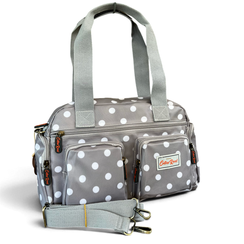 Cotton Road Handbag: GREY PVC Bag with DOTS for Everyday Use