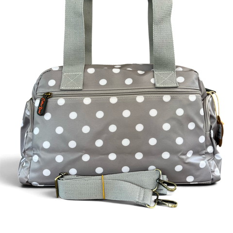 Cotton Road Handbag: GREY PVC Bag with DOTS for Everyday Use