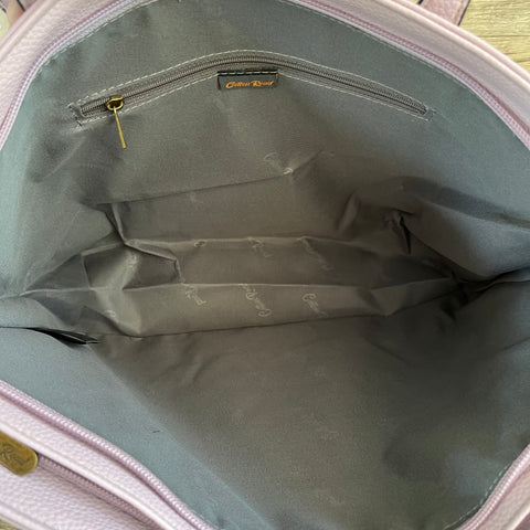 Cotton Road Handbag: LILAC PU Leather with matching Floral Wallet