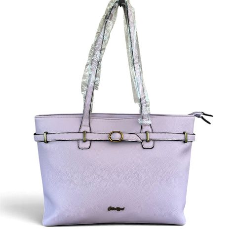Cotton Road Handbag: LILAC PU Leather with matching Floral Wallet