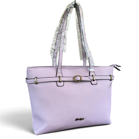 Cotton Road Handbag: LILAC PU Leather with matching Floral Wallet
