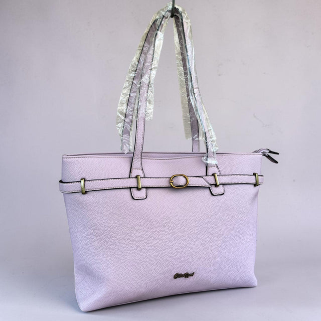 Cotton Road Handbag: LILAC PU Leather Buckle detailing for everyday style