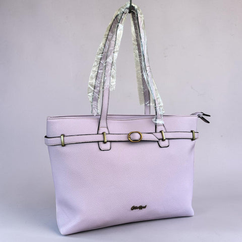 Cotton Road Handbag: LILAC PU Leather Buckle detailing for everyday style
