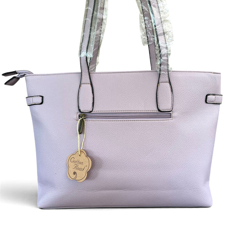 Cotton Road Handbag: LILAC PU Leather with matching Floral Wallet