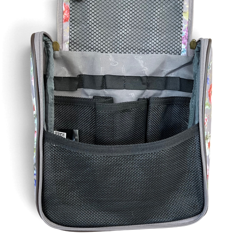 Cotton Road Travel Bag: MAUVE FLORAL PVC Foldaway WEEKENDER with Matching Vanity Bag