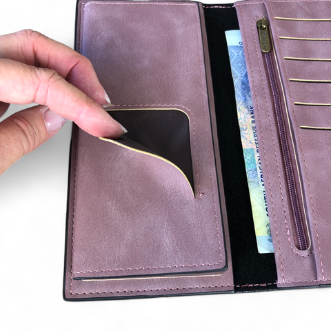 Cotton Road Large Tri-fold PINK PU Leather Wallet