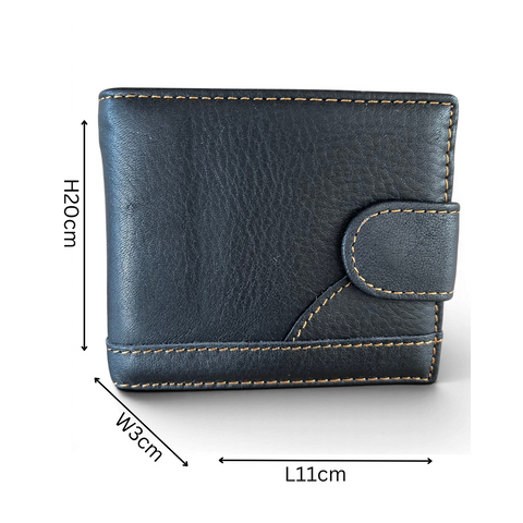 Black Vivace genuine leather wallet for men with clip closure and multiple card slots