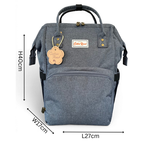 Cotton Road Backpack: Grey Baby Nappy Bag